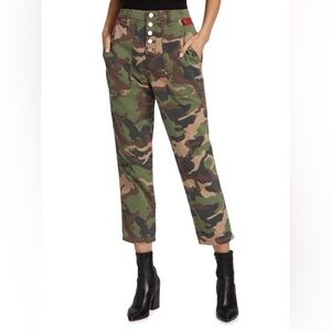 Veronica Beard Arya Camo Straight-Leg Pants